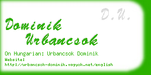 dominik urbancsok business card